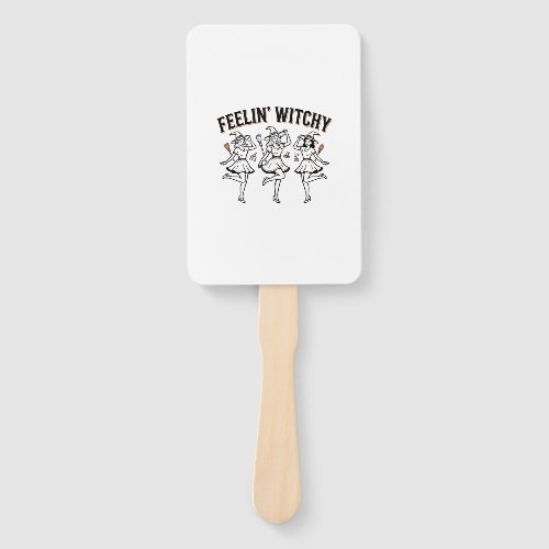 Feelin Witchy Retro Halloween Witches Hand Fan