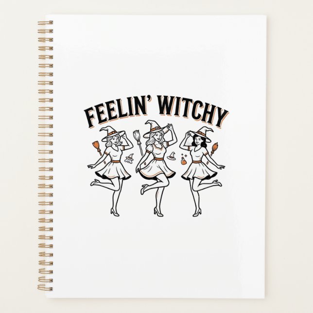 Feelin Witchy Retro Halloween Witches Planner (Front)