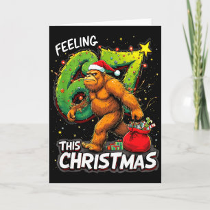 Feeling 67 Funny Christmas Bigfoot Holiday  Card
