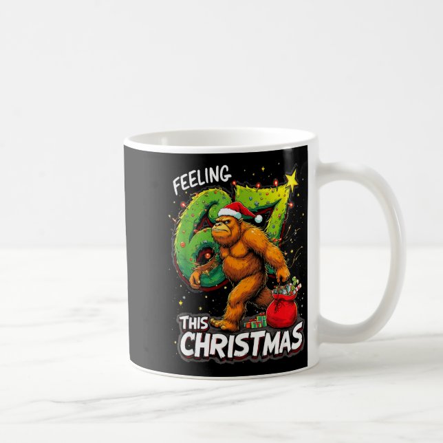 Feeling 67 Funny Christmas Bigfoot Holiday  Coffee Mug (Right)