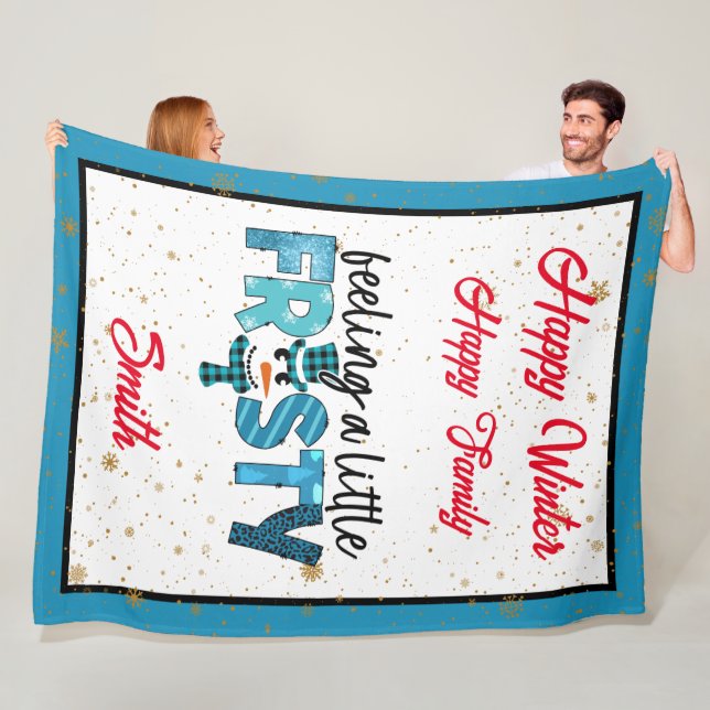 Feeling A Little Frosty Customize Fleece Blanket (In Situ)