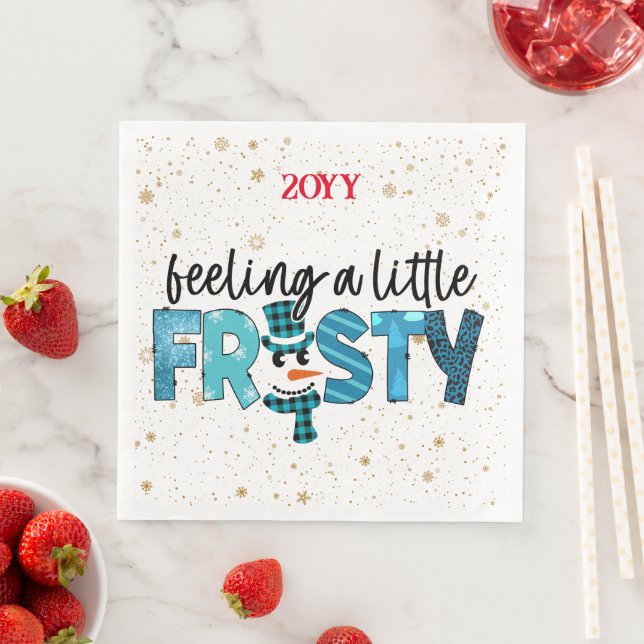 Feeling A Little Frosty Customize Paper Dinner Napkins (Insitu)