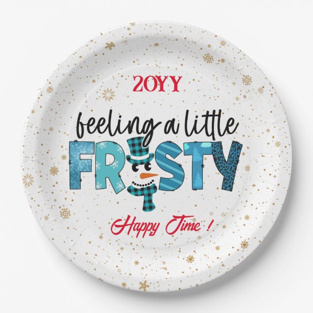 Feeling A Little Frosty Customize Paper Plates (Front)