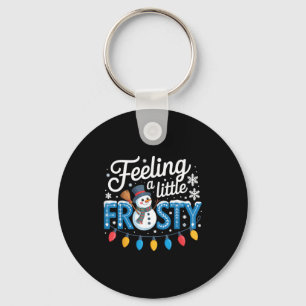 Feeling A Little Frosty Cute Retro Snowman  Keychain