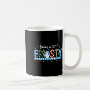 Feeling A Little Frosty Snowman Checkered Christma Coffee Mug