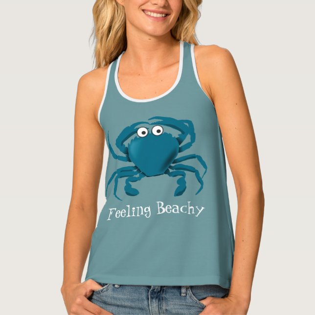 Feeling Beachy Fun Crab Beach Tank top (Front)