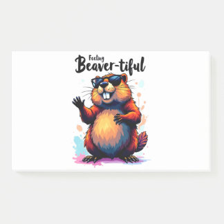 Feeling Beaver-tiful – Funny Beaver Graphic Post-it Notes