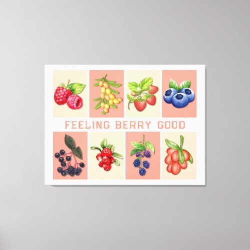 FEELING BERRY GOOD Customizable Strawberry Berries Canvas Print
