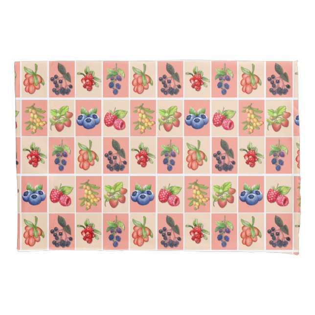 FEELING BERRY GOOD Customizable Strawberry Pillow Case (Front)