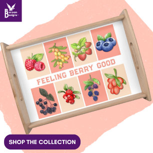 FEELING BERRY GOOD Customizable Strawberry Serving Tray