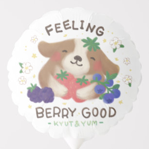 Feeling Berry Good: Cute Dog with Berries Balloon
