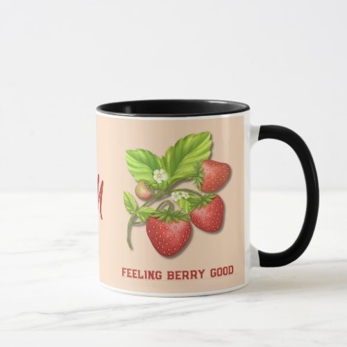 FEELING BERRY GOOD Strawberry Monogram Mug