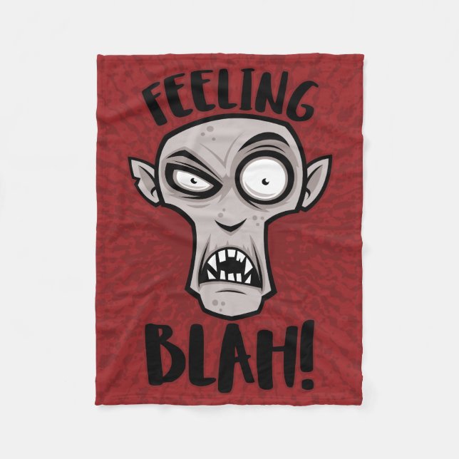 Feeling Blah Nosferatu Vampire Fleece Blanket (Front)