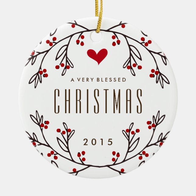 Feeling Blessed Holiday Photo Ornament (Front)