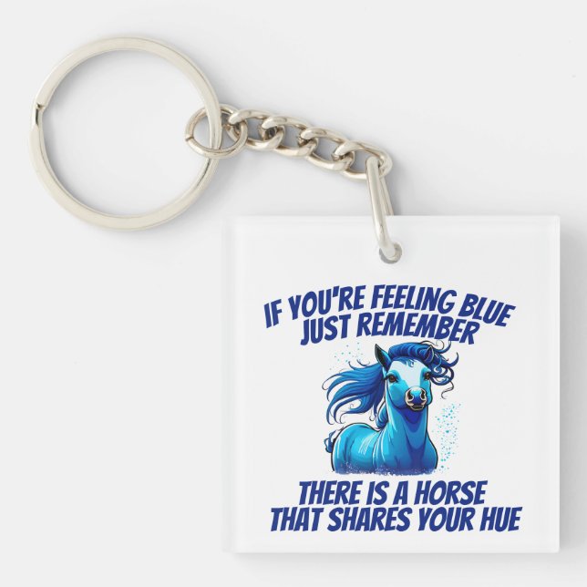 Feeling Blue, Horse Keychain (Front)