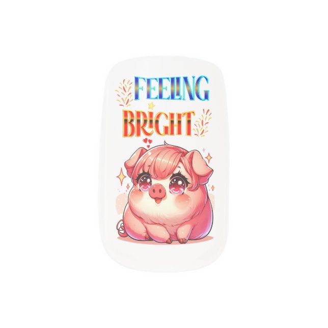 Feeling Bright Minx Nail Art (Left Thumb)