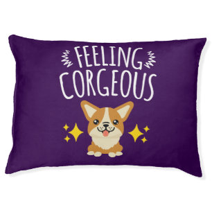 Feeling Corgeous Funny Corgi Dog Owner Lover Pet Bed
