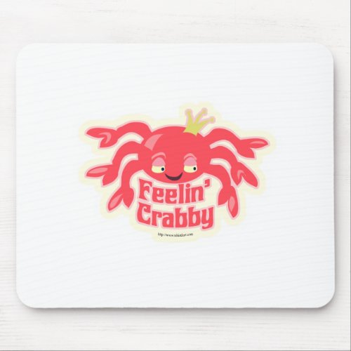Feeling Crabby Grumpy Crab Logo Cartoon Mouse Pad