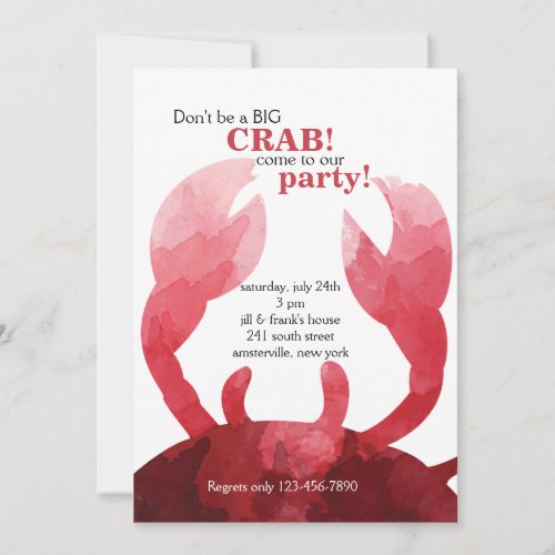 Feeling Crabby Invitation