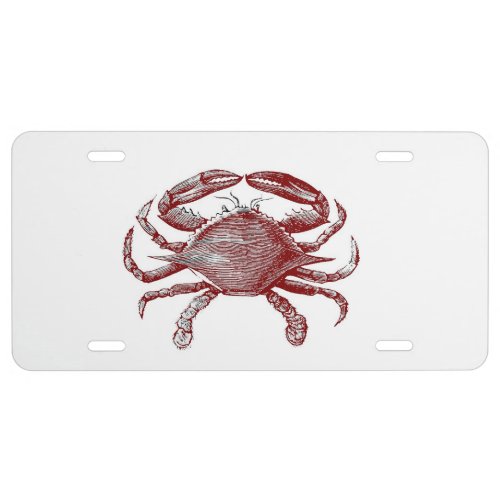 Feeling Crabby Red Pencil Ocean Crab Art License Plate