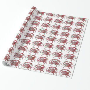 Feeling Crabby Red Pencil Ocean Crab Art Wrapping Paper