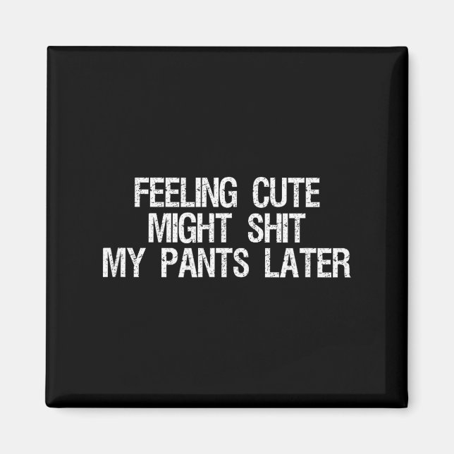 Feeling Cute Might My Pants Later Funny Saying Quo Magnet (Front)