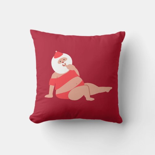 Feeling Cute Santa Throw Pillow