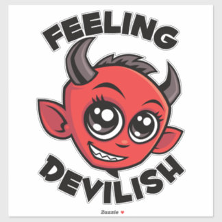 Feeling Devilish Cute Smiling Devil Sticker