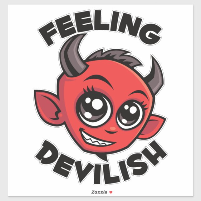 Feeling Devilish Cute Smiling Devil Sticker (Sheet)