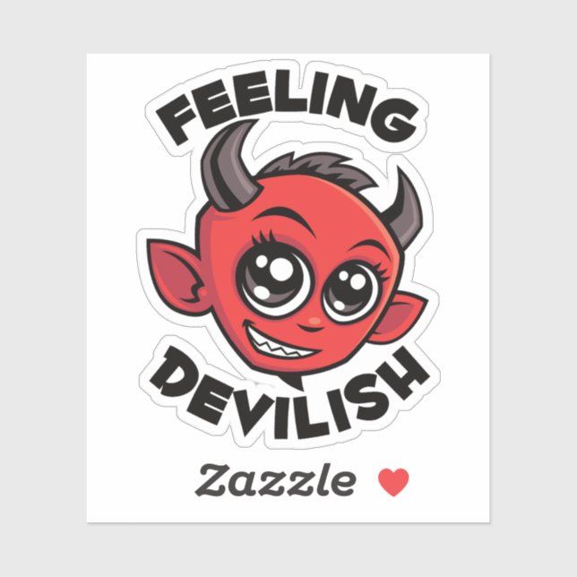 Feeling Devilish Cute Smiling Devil Sticker (Sheet)