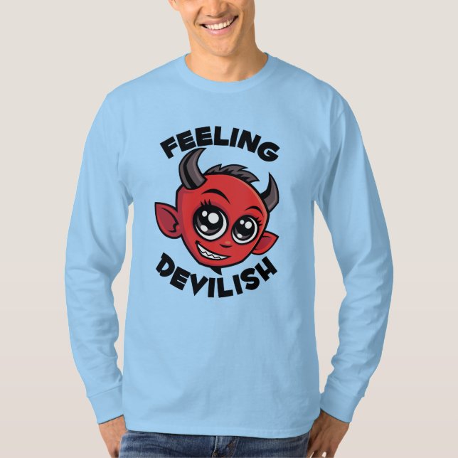 Feeling Devilish Cute Smiling Devil T-Shirt (Front)