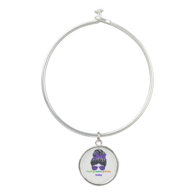 Feeling extra grinchy today bangle bracelet (Front)