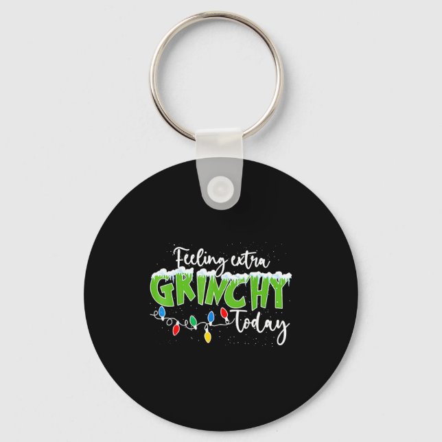 Feeling Extra Today Funny Christmas 2025  Keychain (Front)