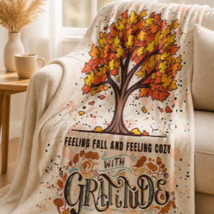 Feeling Fall and Feeling Cozy with Gratitude Sherpa Blanket