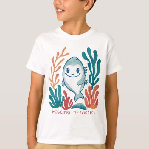 Feeling Fantastic Fish Inspired Watercolor T_Shirt