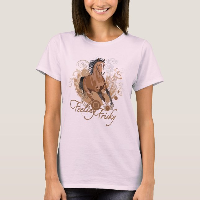 Feeling Frisky Ladies Long Sleeve (Fitted) T-Shirt (Front)