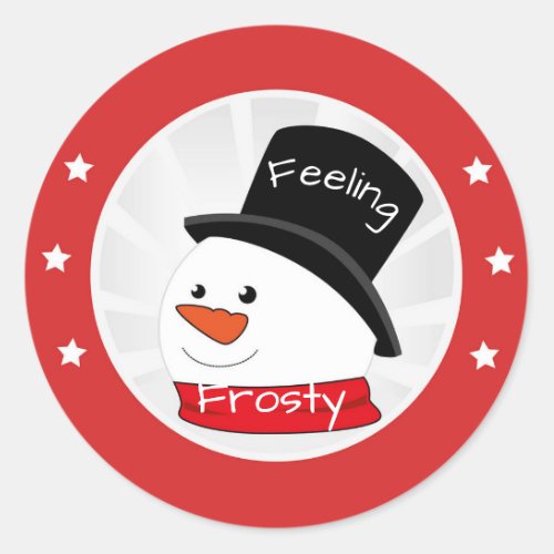 Feeling Frosty Snowman Classic Round Sticker