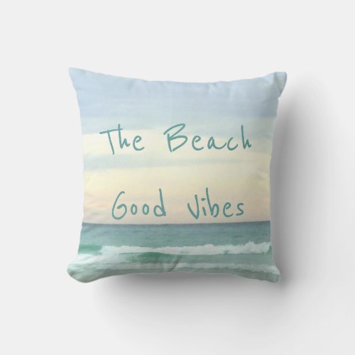 Feeling Good Vibes In My Happy Place Throw Pillow