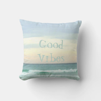 Feeling Good Vibes In My Happy Place Throw Pillow