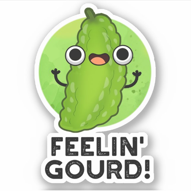 Feeling Gourd Funny Feeling Good Veggie Pun  Sticker (Front)