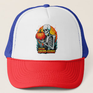 'Feeling Gourd-geous' Skeleton Hand Halloween Tee  Trucker Hat