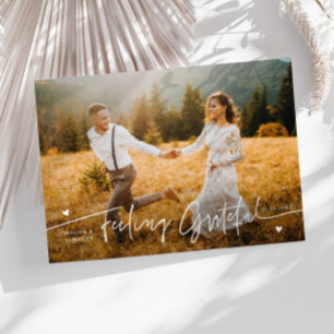 Feeling Grateful Wedding Photo Thank You Card