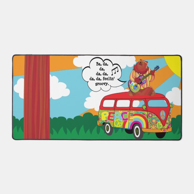 Feeling' Groovy Desk Mat (Front)