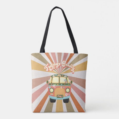 Feeling Groovy Retro Hippie Van Sunburst 60s 70s Tote Bag