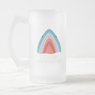 Feeling Jawsome Shark Funny Summer Puns Frosted Glass Beer Mug