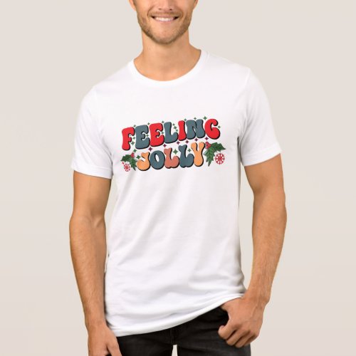 Feeling Jolly Retro Groovy Christmas Holidays Tri_Blend Shirt