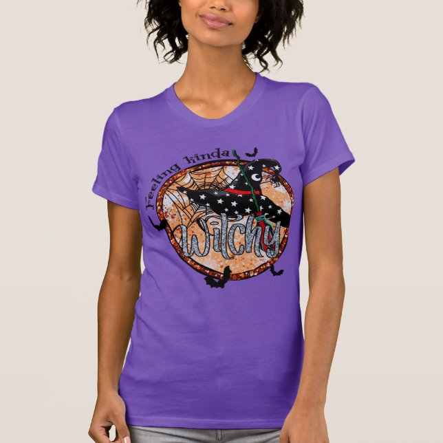 Feeling Kinda Witchy - Halloween Witch Hat T-Shirt (Front)