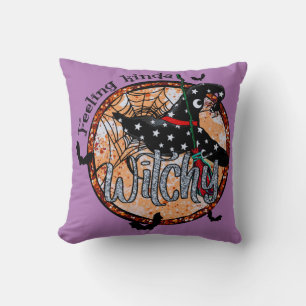 Feeling Kinda Witchy - Halloween Witch Hat Throw Pillow