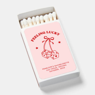 Feeling Lucky Cherry Dice Bachelorette Matchboxes