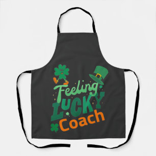 Feeling lucky coach for irish saint patrick's day apron